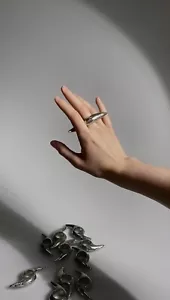 Silver Chunky Statement Ring - Picture 1 of 8