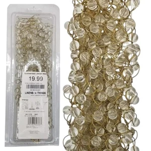 72" Wired Clear Glass Beaded Party Garland Shimmering Decor Wedding Christmas - Picture 1 of 9
