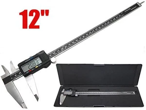 12" Digital Electronic Caliper Precision Stainless Inch/Metric LCD Dial w/ Case - Picture 1 of 3