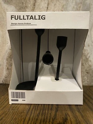 IKEA Fulltalig Candlestick Holder Set of 3 NEW Black Metal 403.421.34 Free Ship - Image 1 of 4