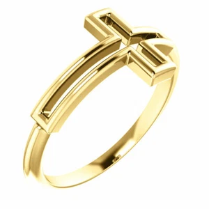 Anillo cruzado en oro amarillo de 14 K - Imagen 1 de 5