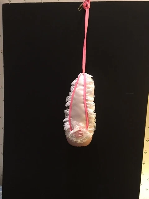 Vintage Hanging Pink Satin Ballet Slipper Soft Sculpture-New- Last - Image 1 of 1