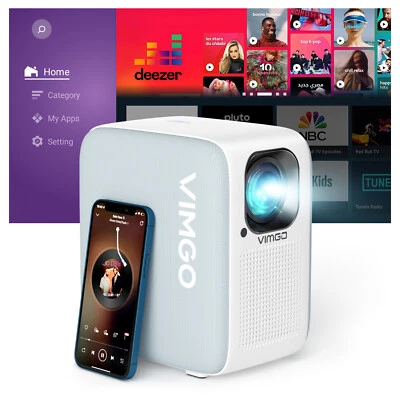 VIMGO Projector 1080P WiFi Bluetooth 4K Video Home Theater Cinema Projector HDMI