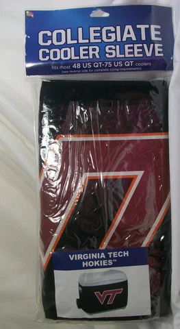 Collegiate Cooler Sleeve Virginia Tech VT Hokies Fits 45 US Qt - 75 US Qt *New Cover
