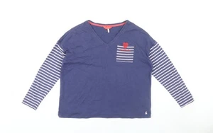 Joules Women's Blue Striped Long Sleeve T-Shirt Size 14 - Picture 1 of 12