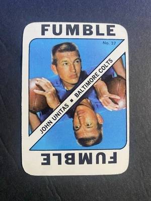 1971 Topps Football Game Card Johnny Unitas Baltimore Colts Card #37 - Image 1 of 2