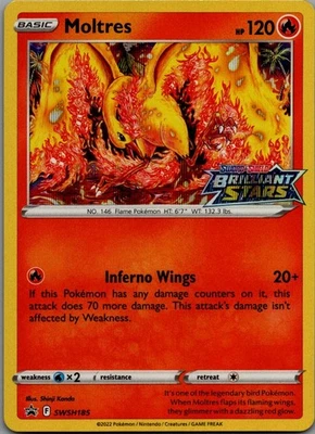 Moltres Promo SWSH: Sword & Shield Promo Cards SWSH185 NM - Image 1 of 2