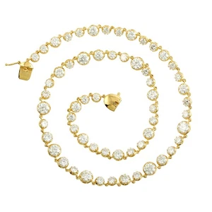 Moissanite Tennis Necklace 18k Gold Sparkling Chain Luxury Gift for Her Gifting - Picture 1 of 6