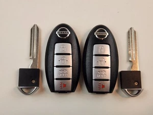 ORIGINAL LOT OF 2 NISSAN MAXIMA ALTIMA 07-14 OEM SMART KEY LESS REMOTE FOB UNCUT - Picture 1 of 18
