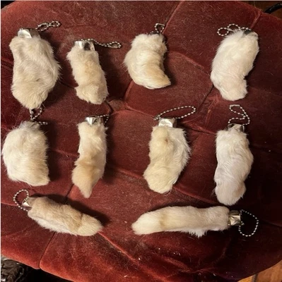 Llaveros de 10 pies de conejo naturales de la suerte Foto 1 de 4