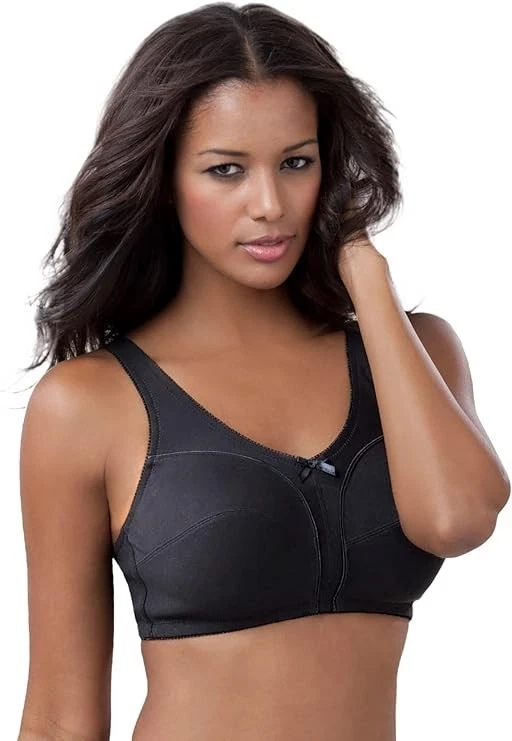 NWOT Black Comfort Choice Cotton Back-Close Wireless Bra Size 42DD - Image 1 of 1