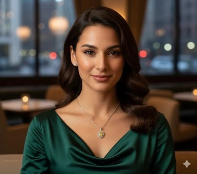 💚 Vintage-Inspired Simulated Peridot Halo Pendant Necklace (2.80 CTW) 🍋 - Image 1 of 2