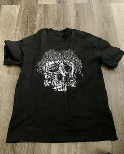 AllSaints Morph Skull Print Oversized Fit T-Shirt Black Size XS - Picture 1 of 12