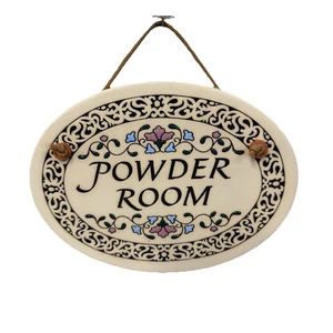 Trinity Pottery Powder Room Ceramic Sign Rice Lake Wisconsin Vintage - Picture 1 of 7