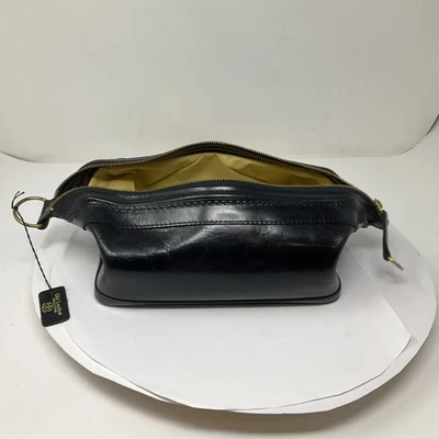 Bosca Old Leather Black 10" Zipper Utilikit  577-59 Travel Toiletry Bag - Image 1 of 4