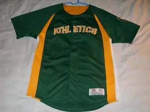 Oakland A's Athletics MLB grün True Fan Vintage Baseball Trikot Jungen Large gebraucht - Bild 1 von 2
