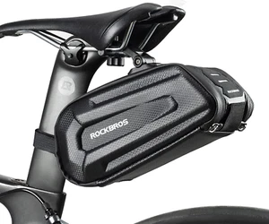 Bike Saddle Bag Tail Seat Hard Shell Large Bicycle Black Storage ROCKBROS - Picture 1 of 7