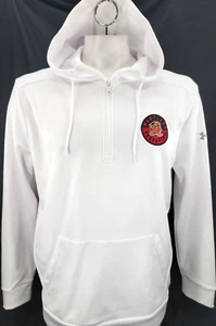NEW Maryland Terrapins Terps White 1/4 Zip Hoodie Hooded Sweatshirt Men's L - Picture 1 of 9