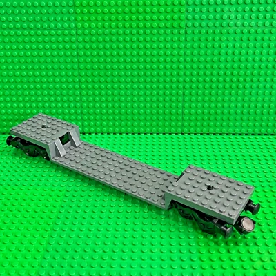Lego 6 x 34 Split Level Train Car 87058 (Dark Bluish Gray) + Wheel Kit (2878c02) - Image 1 of 4