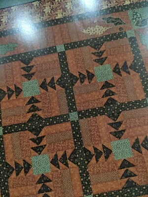 HARVEST GOOSE CHASE Applique Quilt Pattern Thimbleberries 70x70" - Image 1 of 3