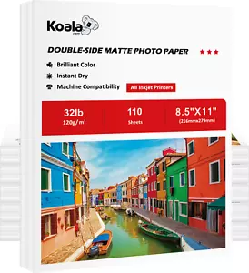 550 PK Koala Double Sided Matte Photo Paper 8.5x11 32 lb Inkjet Printer Brochure - Picture 1 of 18