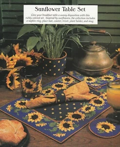 Mantel individual de girasol, posavasos, inserto de taza, remache + - patrón de lona de plástico SOLO - Imagen 1 de 2