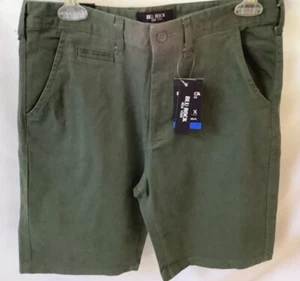 Men's 5 pockets flat-front Blue Rock summer shorts - US size 32 - Olive - Picture 1 of 3