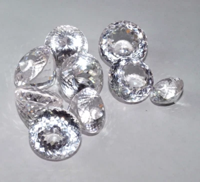 Zafiro Blanco Natural 300 Ct Corte Redondo Certificado AGL Piedras Preciosas Sueltas Lote 10 Piezas Foto 1 de 4