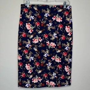 NWT Philosophy Republic Clothing Blue Floral Midi Pencil Skirt- Sz 6 - Picture 1 of 9
