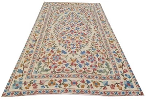 Handbestickte Handarbeit Vintage Kaschmir Textil Wandbehang 4,10 x 2,10 Fuß - Bild 1 von 8
