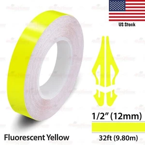 1/2" Vinyl Pinstriping Pin Stripe Styling Tape Sticker 12mm FLUORESCENT YELLOW - Picture 1 of 12