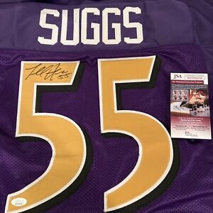 Terrell Suggs Baltimore Ravens Signed Autograph Custom Jersey Purple JSA COA