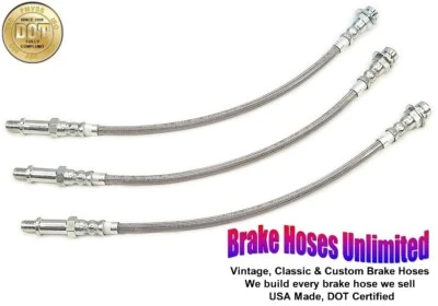 STAINLESS BRAKE HOSE SET Chrysler 300, 1970 1971 - Front Drum - Image 1 of 2