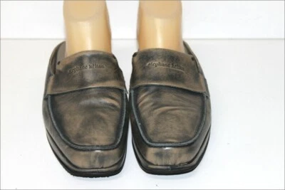 STEPHANE KELIAN  Mocassins Mules Cuir Marron Taupe Nuancé Marbré T 37 TTBE - Photo 1/4