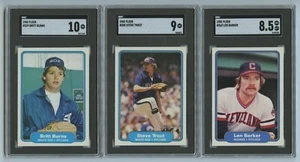 1982 Fleer 3 Card Lot All SGC Graded Inc. #339 Burns, #358 Trout, #360 Barker - Picture 1 of 2