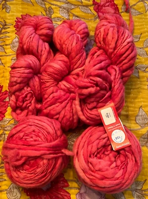 Punto Colinette 5 Hilos Teñido a Mano Hermoso Color 158 "Pellizco Langosta" 5 Hanks Foto 1 de 4