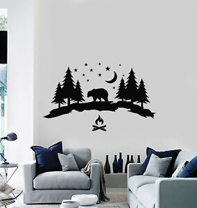 Vinyl Wall Decal Adventure Forest Night Nature Camp Camping Stickers (g1024)