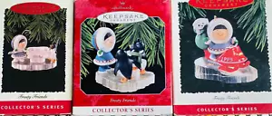 3 Hallmark Frosty Friends Eskimo Christmas Ornaments NEW IN BOX 1995 1996 1998 - Picture 1 of 1