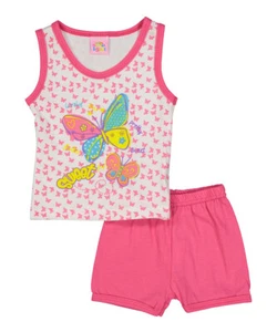 Pink Butterfly "Sweet" Tank and Shorts Set 9M - Picture 1 of 1