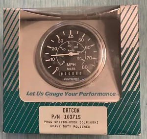 Datcon Heavy Duty 0-80 MPH Speedometer Odometer Polished 103715 - Picture 1 of 8