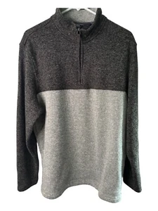 IZOD Light and Dark Gray 1/4 Zip Long Sleeve XL Shirt - Picture 1 of 6