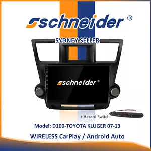 10" WIRELESS CARPLAY ANDROID AUTO SAT NAV BT FOR TOYOTA KLUGER W/WO GRANDE 07-13 - Picture 1 of 3
