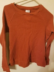 the north face kids size S rust waffle L sleeve 23 L 22 across front chest pit t - Picture 1 of 12