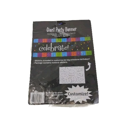 Giant Party Banner with Stickers and Numbers Milestone Celebrations Customizable - Image 1 of 4
