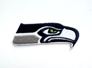 Seattle Seahawks NFL Football Team Logo zum Aufbügeln Aufnäher Patch grau - Picture 1 of 3