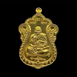 Leuan Samana Sak Münze LP Maha Sila Messing Thai Amulett Mönch Segen Talisman - Bild 1 von 5