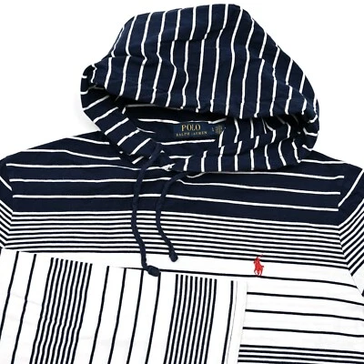 Polo Ralph Lauren Sudadera con Capucha Mujer Grande Rayas Pullover Sudadera Larga Rugby Foto 1 de 4