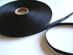 Black Grosgrain Ribbon 3/8 inch wide x 7 yards Solid Offray Polyester B41 - Picture 1 of 3