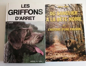 2 volumes LES GRIFFONS D'ARRET par BAUX + DU SANGLIER A LA BETE NOIRE par Valet - Imagen 1 de 1