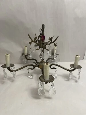 Stunning Petit French Empire Style Brass ,crystal,Chandelier Made In Spine - Image 1 of 4